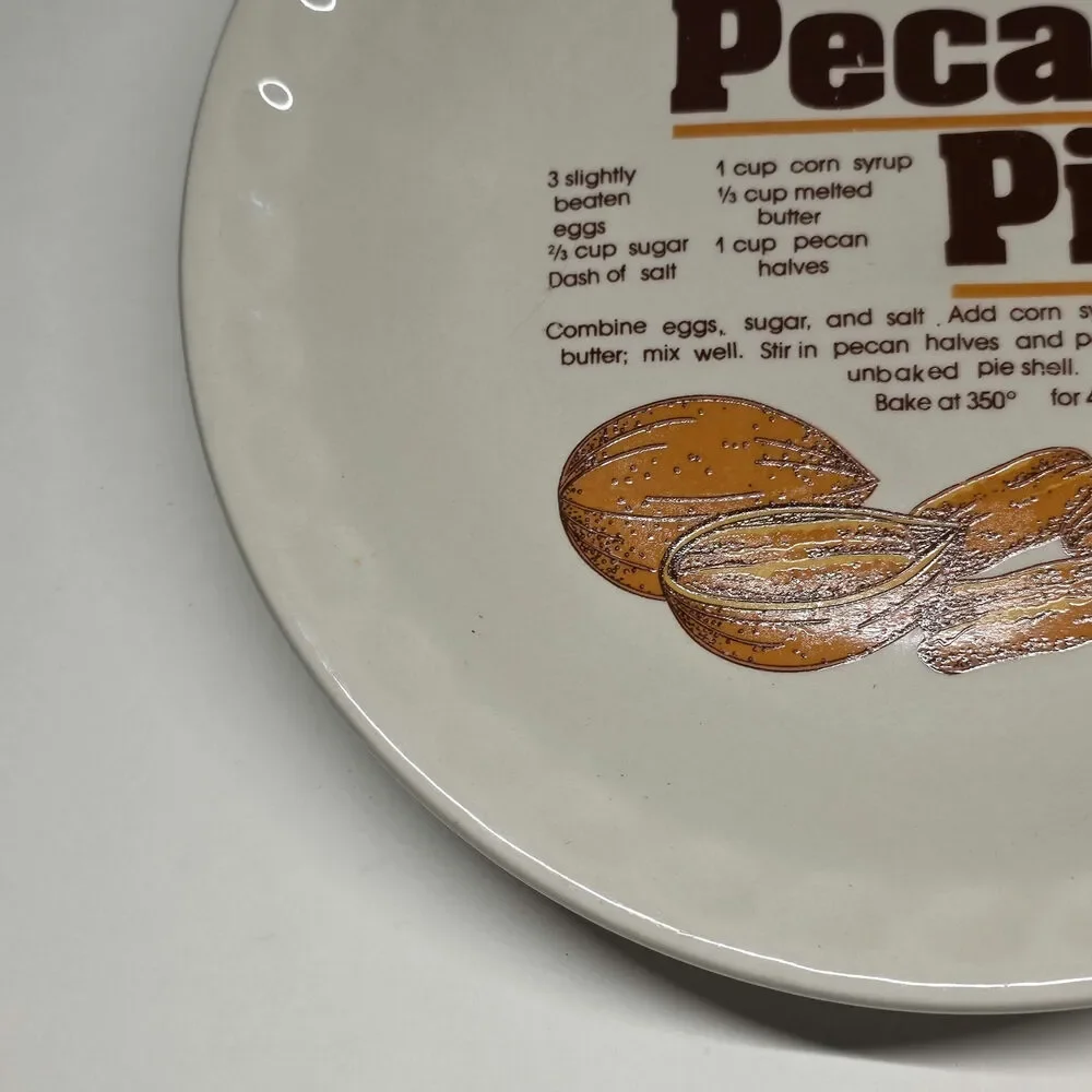 Mount Clemens Pottery Pecan Pie Recipe Dinner Plate 10